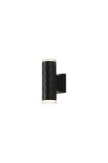 Gullo Diamond Pattern Wall Lamp With Shallow Acrylic Shade, 2 x GU10, IP54, Black/Clear/Frosted, 2yrs Warranty