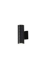 Gullo Diamond Pattern Wall Lamp With Dome Acrylic Shade, 2 x GU10, IP54, Black/Clear/Frosted, 2yrs Warranty