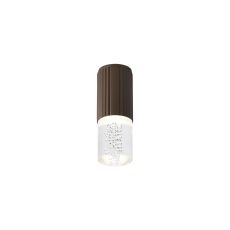 Gullo 6.7cm Ribbed Line Ceiling With Bubble Acrylic Shade, 1 x GU10, IP54, Dark Brown/Clear, 2yrs Warranty
