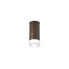 Gullo 6.4cm Diamond Pattern Ceiling With Short Diagonal Pattern Acrylic Shade, 1 x GU10, IP54, Dark Brown/Clear/Frosted, 2yrs Warranty