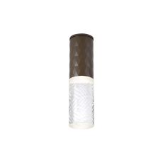 Gullo 6.4cm Diamond Pattern Ceiling With Tall Diagonal Pattern Acrylic Shade, 1 x GU10, IP54, Dark Brown/Clear/Frosted, 2yrs Warranty