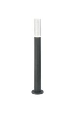 Gullo Ribbed Line 55cm Post Lamp With Bubble Acrylic Shade, 1 x GU10, IP54, Grey/Clear, 2yrs Warranty