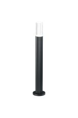 Gullo Ribbed Line 55cm Post Lamp With Tall Diagonal Pattern Acrylic Shade, 1 x GU10, IP54, Grey/Clear/Frosted, 2yrs Warranty