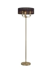 Banyan 3 Light Switched Floor Lamp With 45cm x 15cm Organza Shade Champagne Gold/Black