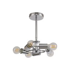 Baymont 28cm Polished Chrome 5 Light E27 Universal Semi Flush Fixture, Suitable For A Vast Selection Of Shades