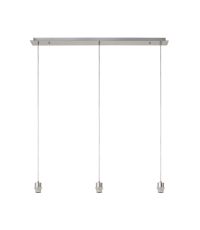 Baymont Satin Nickel 3 Light E27 Universal  Linear Pendant, Suitable For A Vast Selection Of Shades 2m