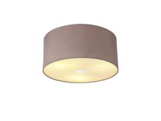 Baymont Polished Chrome 3 Light E27 Flush Ceiling With 40cm x 18cm Dual Faux Silk Shade, Taupe/Halo Gold & Frosted/PC Acrylic Diffuser