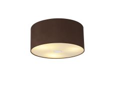 Baymont Polished Chrome 3 Light E27 Flush Ceiling With 40cm x 18cm Dual Faux Silk Shade Cocoa/Grecian Bronze & Frosted/PC Acrylic Diffuser