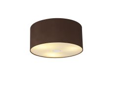 Baymont Polished Chrome 3 Light E27 Flush Ceiling With 40cm x 18cm Dual Faux Silk Shade Cocoa/Grecian Bronze & Frosted/PC Acrylic Diffuser