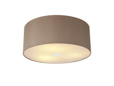 Baymont Polished Chrome 3 Light E27 Flush Ceiling With 50cm x 20cm Dual Faux Silk Shade, Antique Gold/Ruby & Frosted/PC Acrylic Diffuser