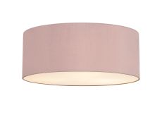 Baymont White 5 Light E27 Universal Flush Ceiling Fixture With 60cm x 22cm Dual Faux Silk Shade, Taupe/Halo Gold & Frosted Acrylic Diffuser