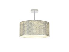 Baymont Polished Chrome 3 Light E27 Semi Flush Fixture With 40cm x 18cm Silver Leaf Shade