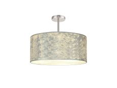 Baymont 40cm Polished Chrome 5 Light E27 Semi Flush Fixture With 50cm x 20cm Silver Leaf Shade