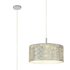 Baymont Polished Chrome  5 Light E27 Single Pendant With 50cm x 20cm Silver Leaf Shade