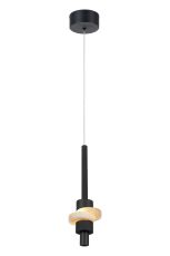 Betty Single Pendant, 7W LED, 3000K, 840lm, Black/Faux Alabaster, 3yrs Warranty