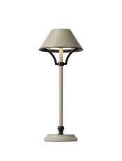 Nuve Rechargeable Battery Operated Table Lamp, 1.8W LED, 3000K, 160lm, 3-Step Dimming, Cream/Bronze, 3yrs Warranty