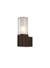 Pizzasy Wall Lamp 1 x E27, IP54, Matt Brown/Crackled Clear, 2yrs Warranty