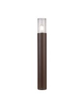 Pizzasy 65cm Post Lamp 1 x E27, IP54, Matt Brown/Crackled Clear, 2yrs Warranty