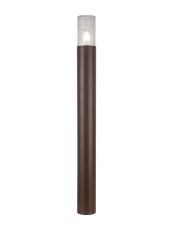Pizzasy 90cm Post Lamp 1 x E27, IP54, Matt Brown/Crackled Clear, 2yrs Warranty