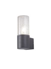 Pizzasy Wall Lamp 1 x E27, IP54, Anthracite/Crackled Clear, 2yrs Warranty