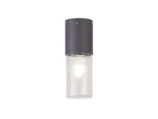 Pizzasy 9cm 22cm Ceiling/Post Lamp 1 x E27, IP54, Anthracite/Crackled Clear, 2yrs Warranty