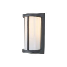 Mistral Wall Lamp, 1 x E27, IP54, Dark Grey/Opal, 2yrs Warranty
