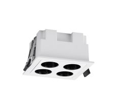 Blau Linear Recessed Spotlight 4 Light, 10W LED, 3000K, 750lm, Cut Out: L:70mm x W:70mm, White, Driver Included, 3yrs Warranty