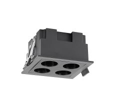 Blau Linear Recessed Spotlight 4 Light, 10W LED, 3000K, 750lm, Cut Out: L:70mm x W:70mm, Black, Driver Included, 3yrs Warranty