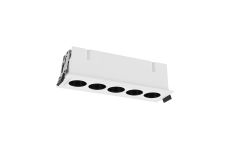 Blau Linear Recessed Spotlight 5 Light, 12W LED, 3000K, 840lm, Cut Out: L:145mm x W:40mm, White, Driver Included, 3yrs Warranty