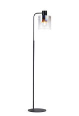Brandroot Large Floor Lamp, 1 Light E27, Black / Iridescent Fade Glass