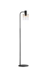 Brandroot Floor Lamp, 1 Light E27, Black / Amber Fade Glass