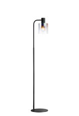 Brandroot Floor Lamp, 1 Light E27, Black / Iridescent Fade Glass