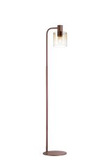Brandroot Floor Lamp, 1 Light E27, Mocha / Amber Fade Glass