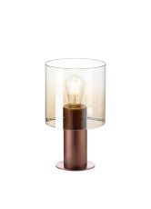Brandroot Table Lamp, 1 Light E27, Mocha/Amber Fade Glass