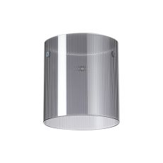 Brandroot Ribbed 140 x 150mm Glass, Narrow Inner Lines, Smoke