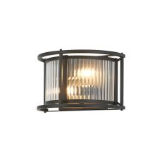 Lyon Wall Light, 2 x E14, Satin Black/Clear Glass