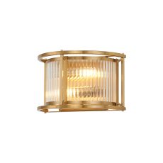 Lyon Wall Light, 2 x E14, Brass/Clear Glass