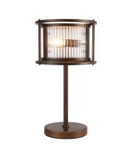 Lyon Table Lamp, 2 x E14, Bronze/Clear Glass