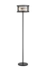 Lyon Floor Lamp, 3 x E14, Satin Black/Clear Glass