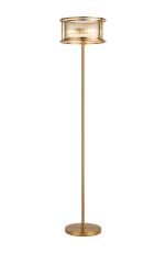 Lyon Floor Lamp, 3 x E14, Brass/Clear Glass