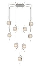 Corte 84cm Round 9 Light Spider Pendant With 160mm Glass, Polished Nickel/Clear