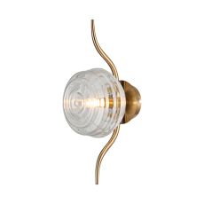 Corte 1 Light Wall/Flush Light With 160mm Glass, Brass/Clear