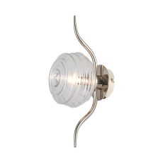 Corte 1 Light Wall/Flush Light With 160mm Glass, Polished Nickel/Clear