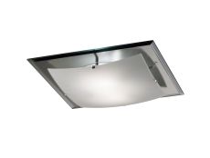 Brooklyn Flush Ceiling, 420mm Square, 3 Light E27 Frosted/Smoked Mirror