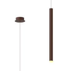 Cala 52cm Tube 1 Light 2.55m Pendant, 6W LED, 3000K, 420lm, Rust Brown, 3yrs Warranty