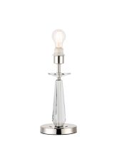 Arena 34cm Table Lamp WITHOUT SHADE, 1 Light E27, Polished Nickel/Clear Crystal