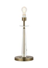 Arena 45cm Table Lamp WITHOUT SHADE, 1 Light E27, Antique Brass/Clear Crystal