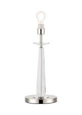 Arena 45cm Table Lamp WITHOUT SHADE, 1 Light E27, Polished Nickel/Clear Crystal