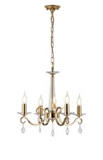 Arena 52cm Pendant WITHOUT SHADE, 4 Light E14, French Gold/Clear Crystal