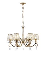 Arena 63cm Pendant, 6 Light E14, French Gold/Clear Crystal Shade (A)